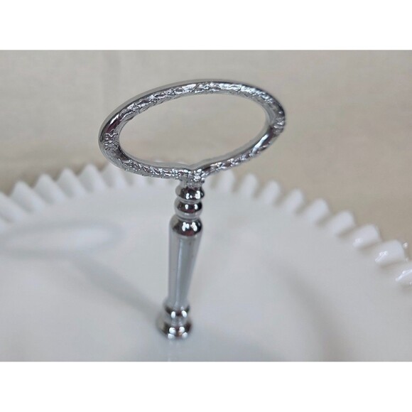 Vintage Fenton Silver Crest Single Tier Tidbit Tray 13" wide | 1942-1986 | USA - Picture 5 of 8